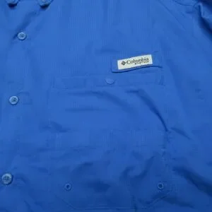 Chemise de pêche homme Columbia PFG bleu manches longues boutonnée ventilée